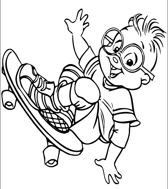 Drawing 2 from Alvin and the Chipmunks coloring page to print and coloring