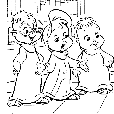 Dibujo 6 de Alvin y las ardillas para imprimir y colorear