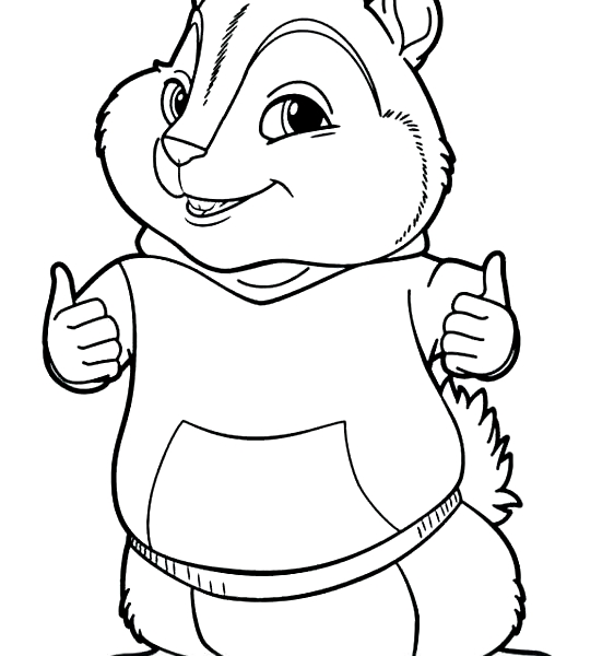 Desenho 9 de Alvin e os Esquilos para imprimir e colorir