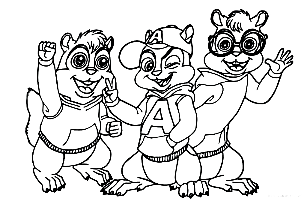 Drawing 11 from Alvin and the Chipmunks coloring page to print and coloring