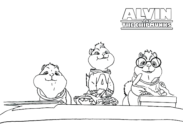 Drawing 14 from Alvin and the Chipmunks coloring page to print and coloring