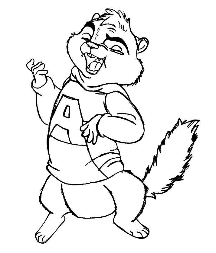 Dibujo 18 de Alvin y las ardillas para imprimir y colorear