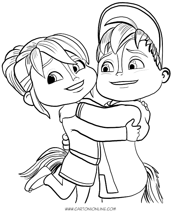 Desenho 21 de Alvin e os Esquilos para imprimir e colorir