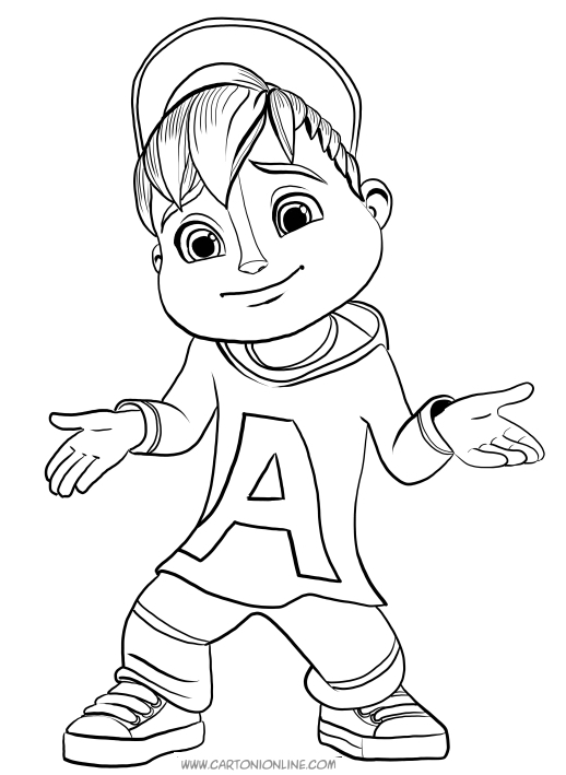 Drawing 23 from Alvin and the Chipmunks coloring page to print and coloring