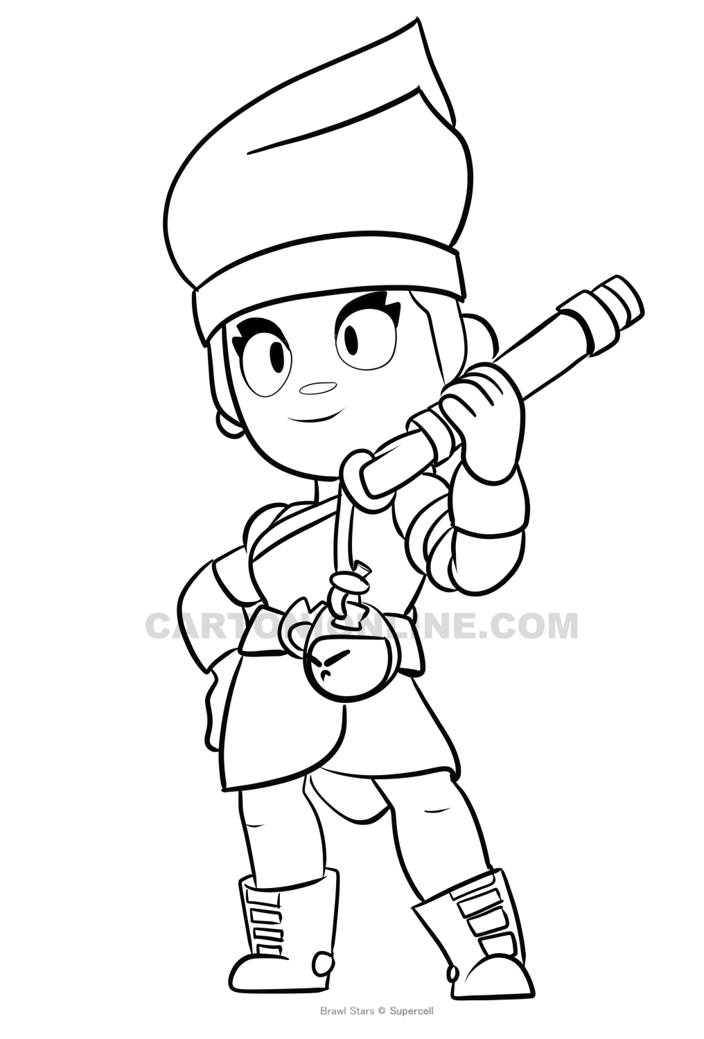 Dibujo de Amber 01 de Brawl Stars para imprimir y colorear