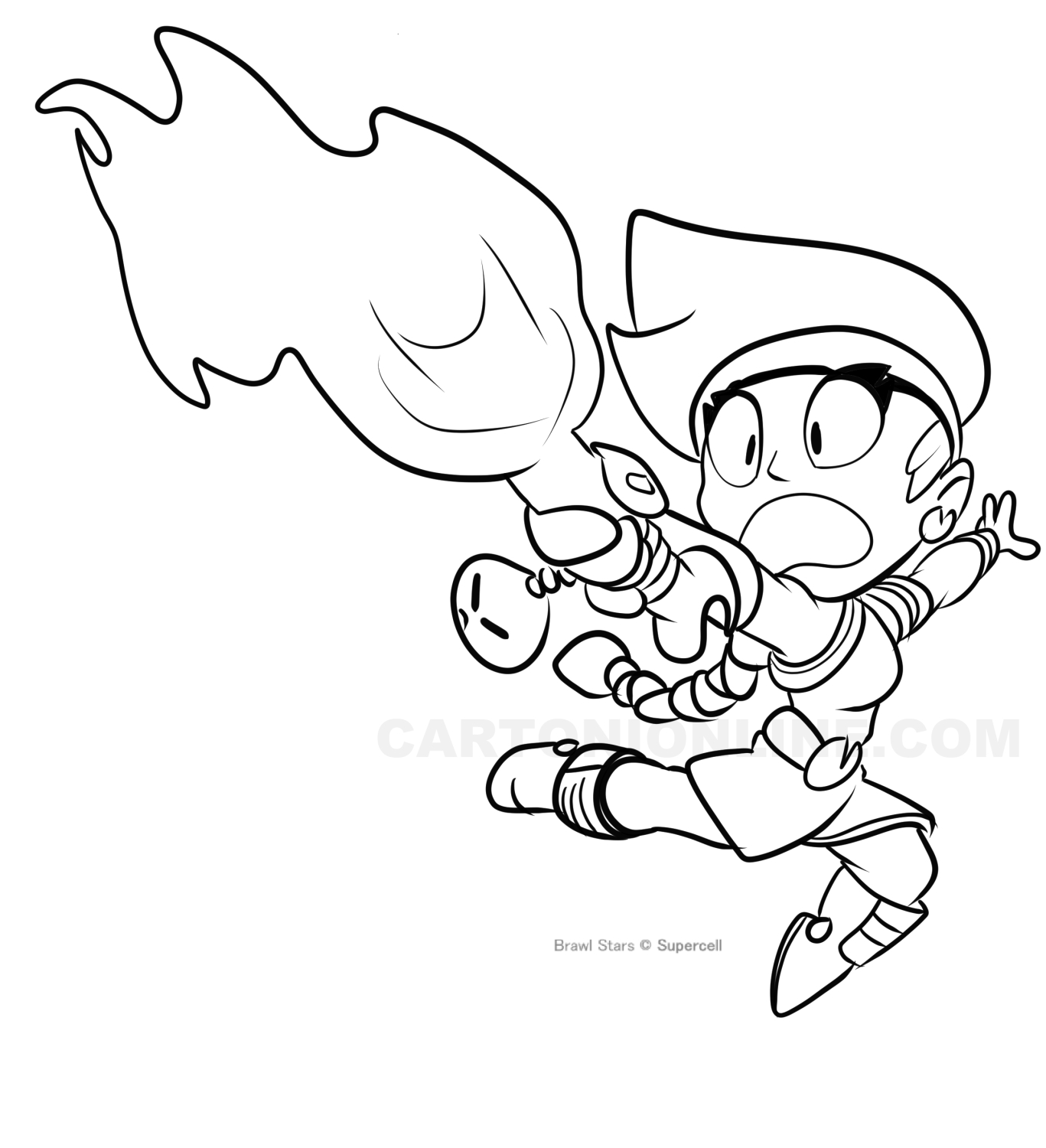 Amber 02 from Brawl Stars coloring page to print and coloring