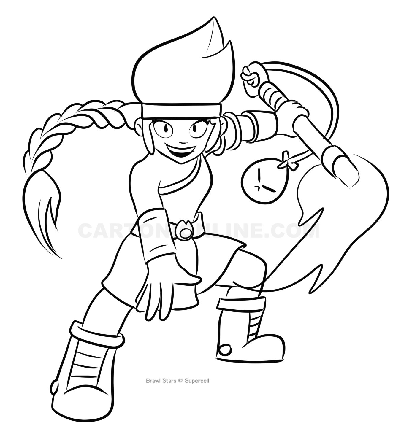 Desenho de Amber 03 de Brawl Stars para imprimir e colorir