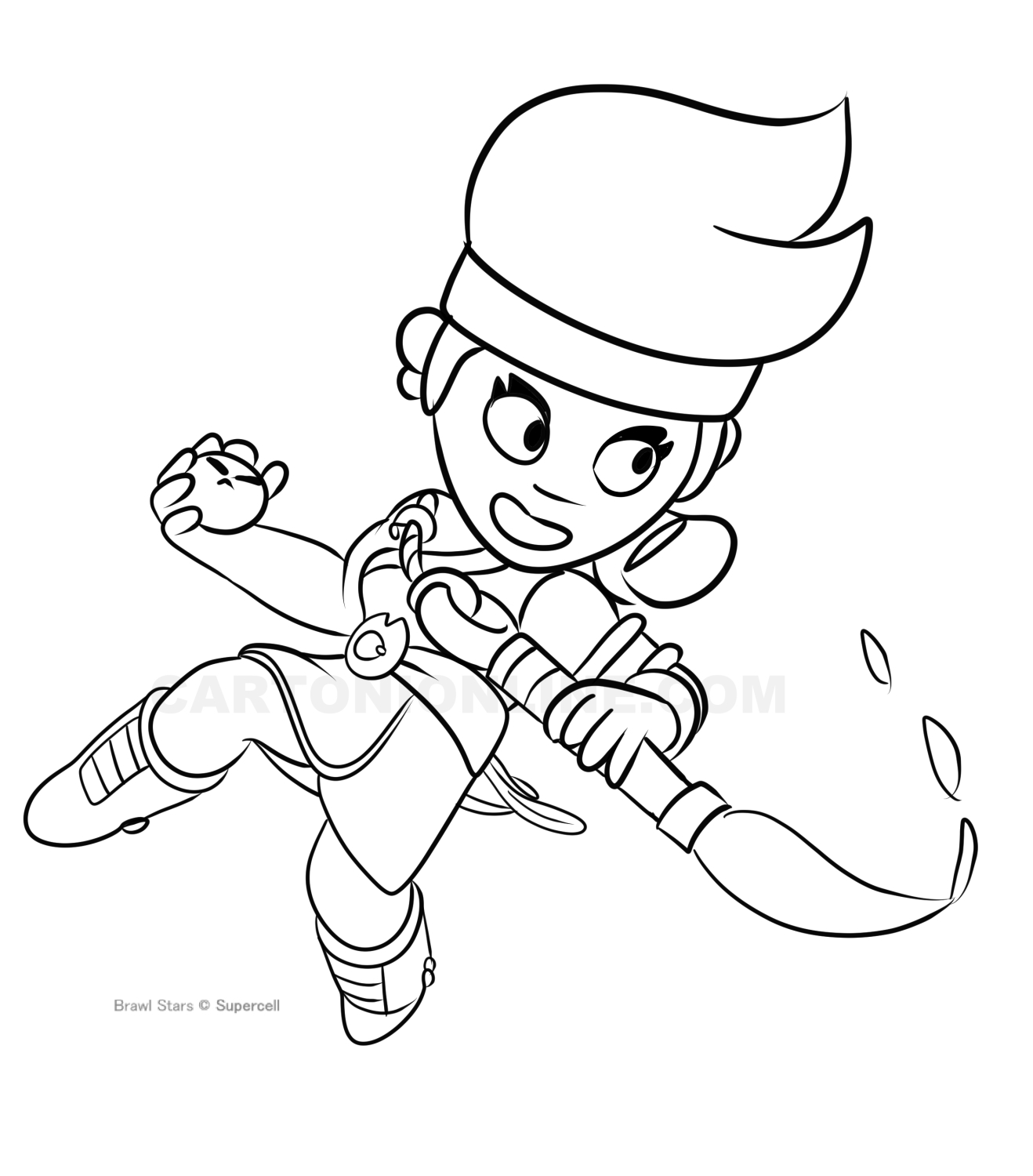 Amber 04 Brawl Stars coloring page to print and coloring