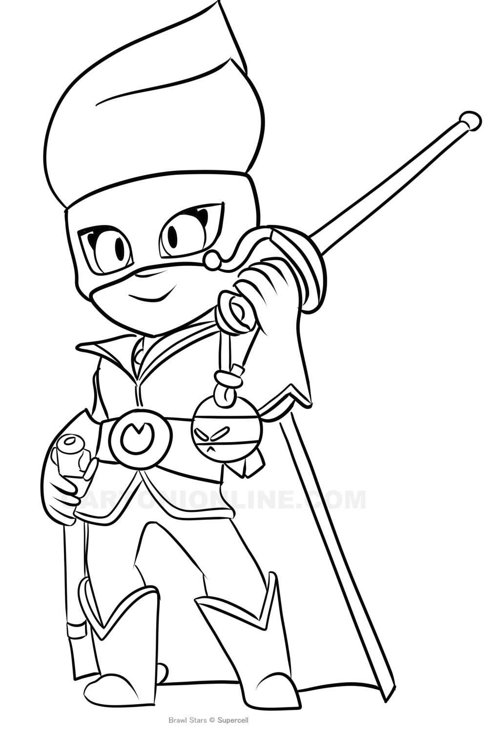 Desenho de Amber 05 de Brawl Stars para imprimir e colorir