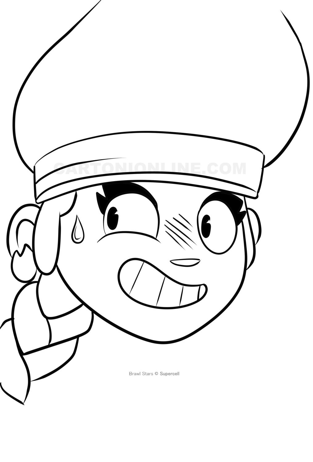 Dibujo de Amber 08 de Brawl Stars para imprimir y colorear