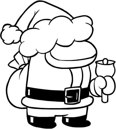 Santa Claus from Among Us coloring page to print and coloring