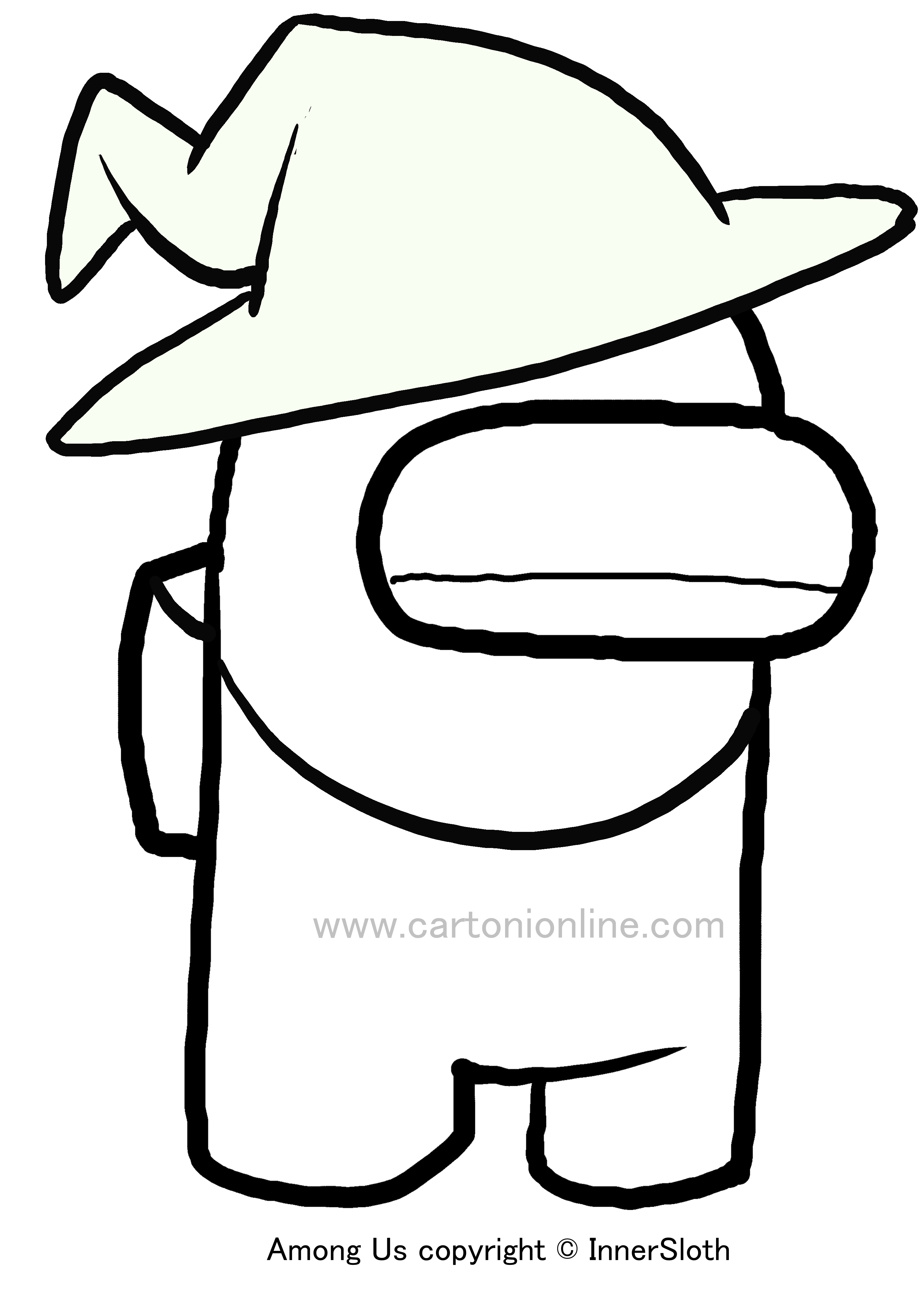Witch from Among Us coloring page to print and coloring