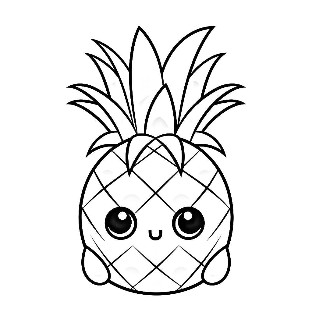 Pineapple 06  coloring pages to print and coloring