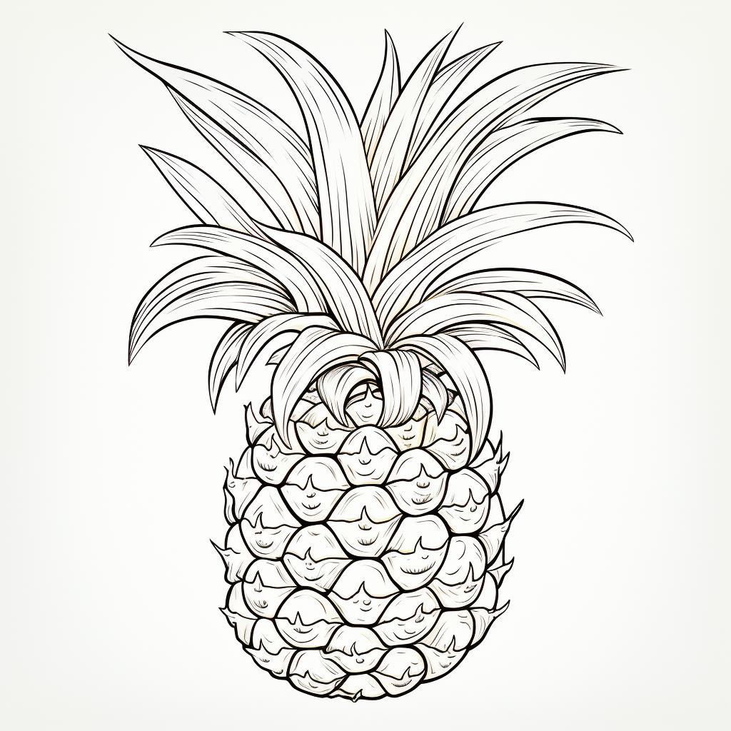 Pineapple 08  coloring page to print and coloring