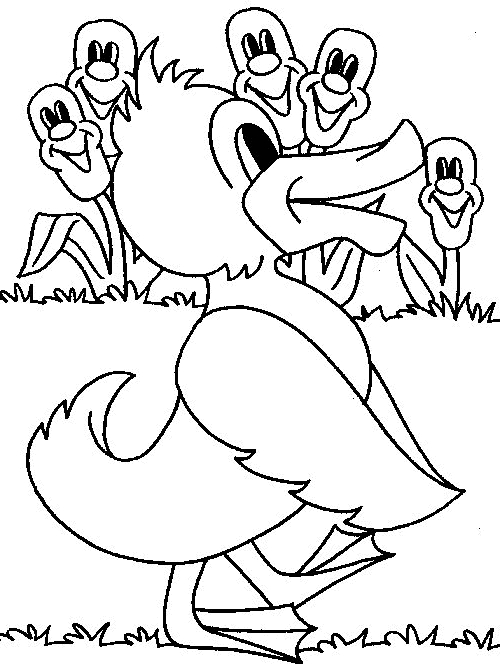 Drawing 19 of ducks to print and color