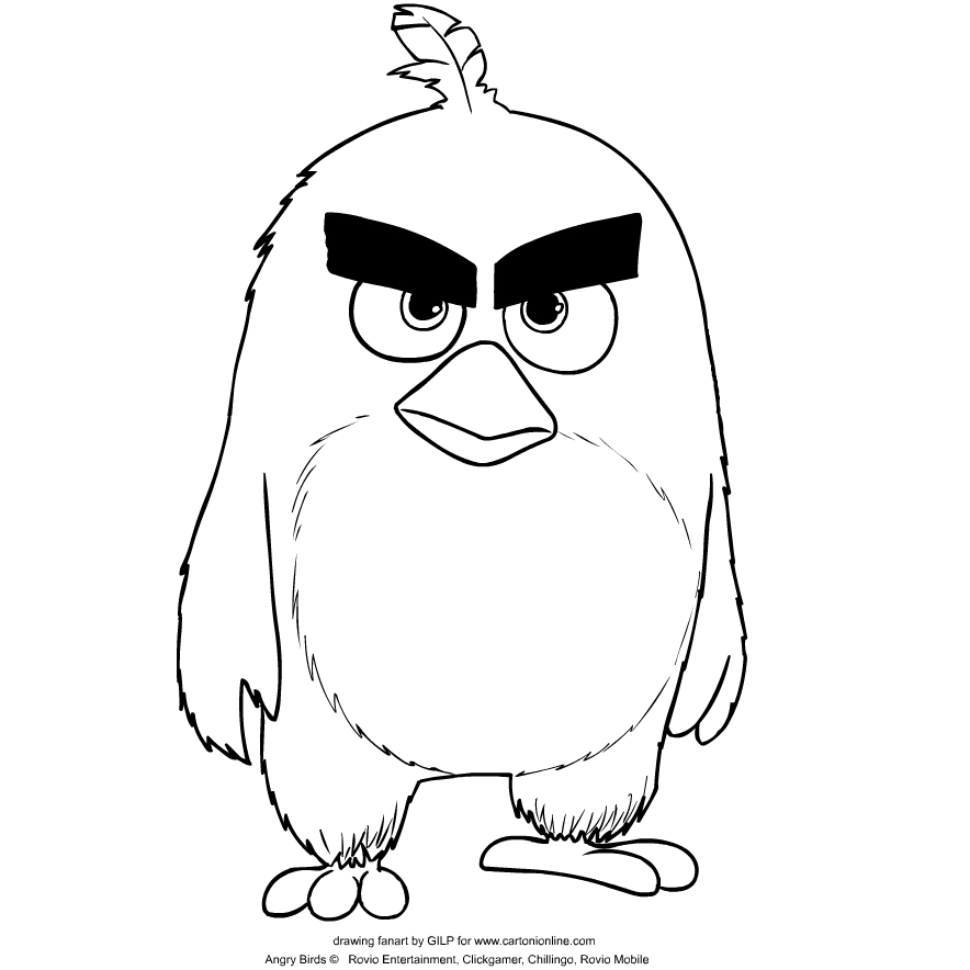 Red of Angry Birds målarbok för tryck och färg