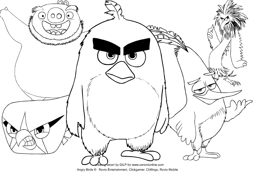 صفحة تلوين Angry Birds للطباعة واللون