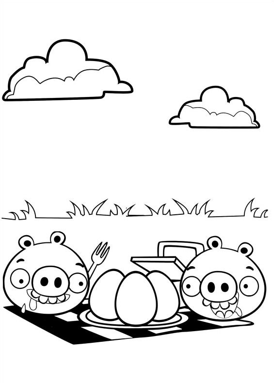 Angry Birds målarbok för tryck och färg