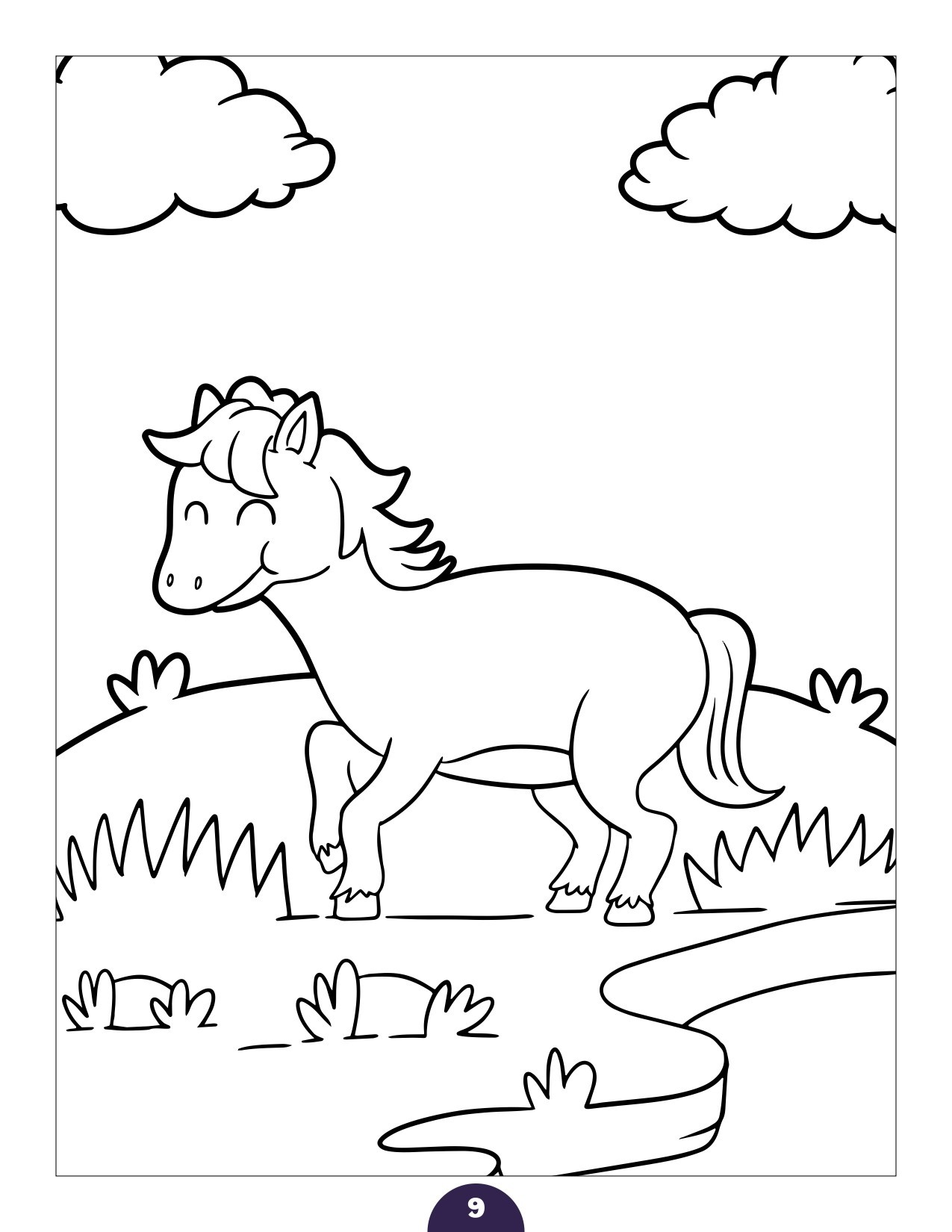 صفحة تلوين الحصان للأطفال