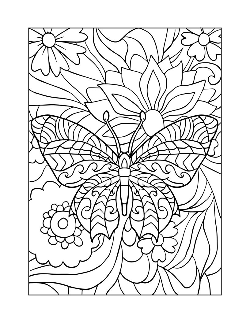 Coloriage papillon mandala pour Colorier