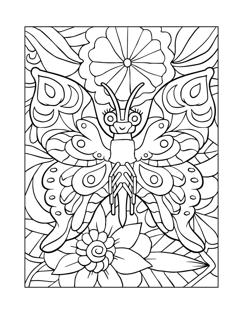 Coloriage papillon mandala pour Colorier