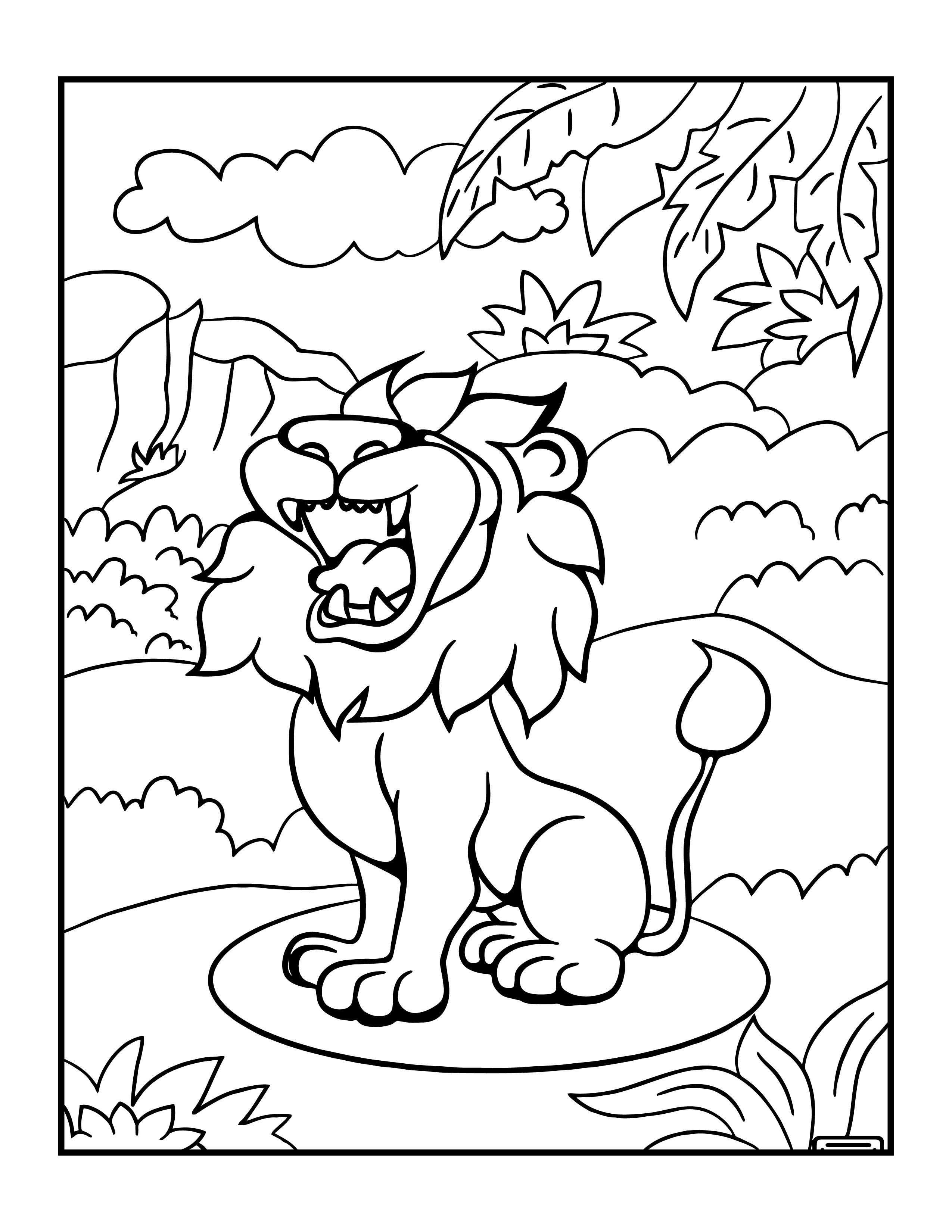 Disegno da colorare di leone per bambini