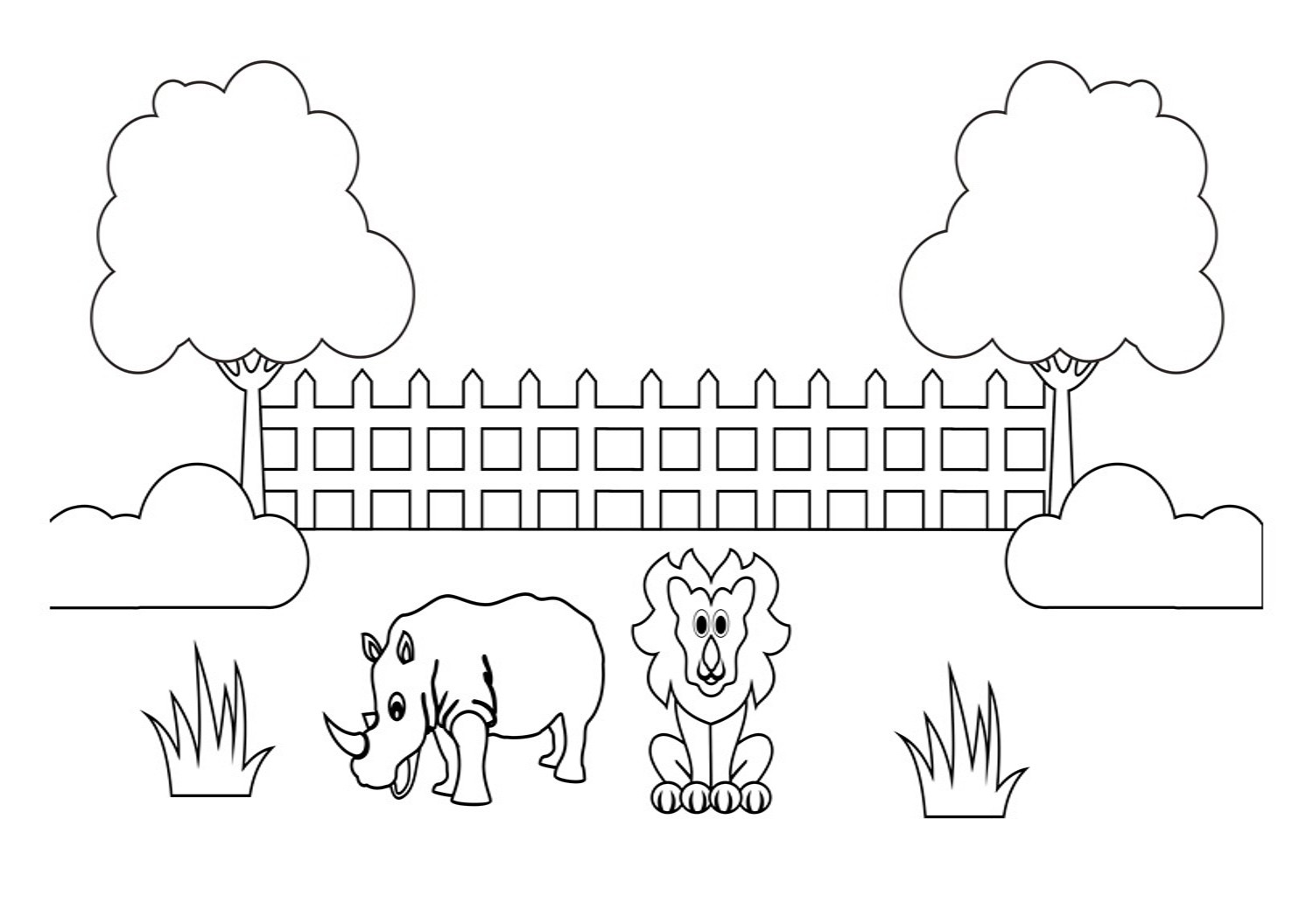 狮子和犀牛卡哇伊的彩页