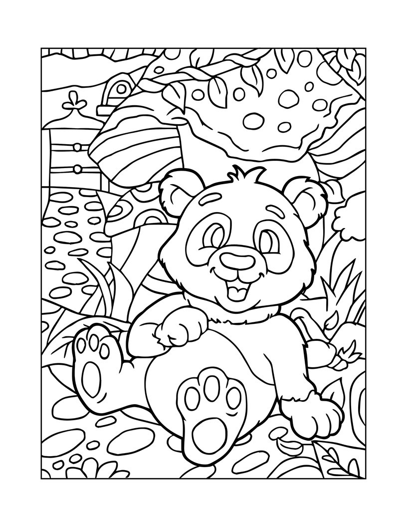 Disegno da colorare di orso kawaii