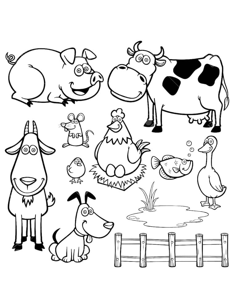 농장 동물 05 출력하여 색칠할 농장 동물의 색칠 페이지