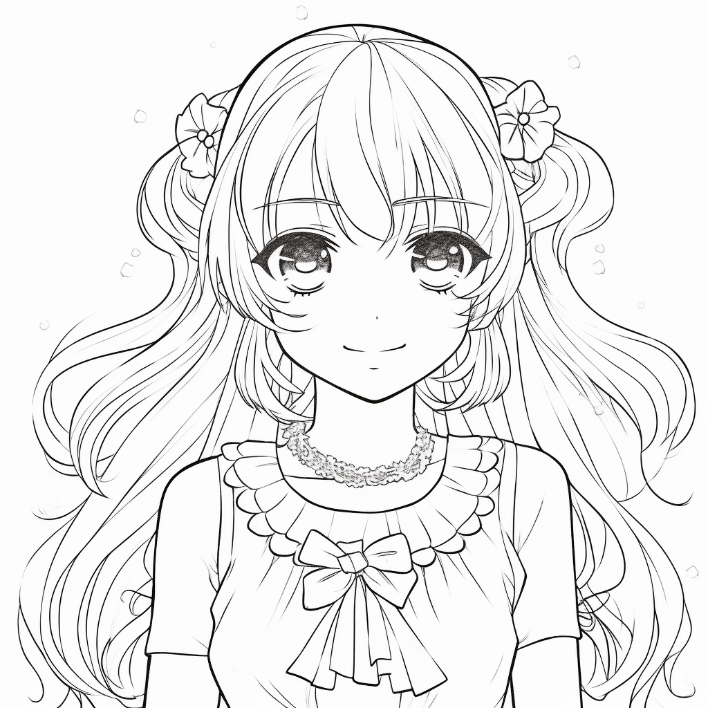 girl 01 from anime coloring page to print and coloring