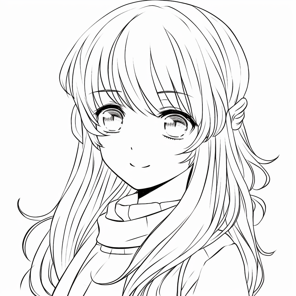 girl 06 from anime coloring pages to print and coloring