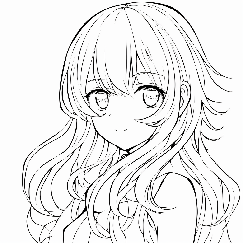 girl 07 from anime coloring page to print and coloring