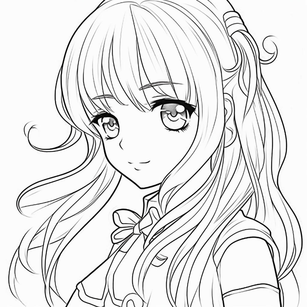 🖍️ Anime Girls Together - Printable Coloring Page for Free - Pupla.com