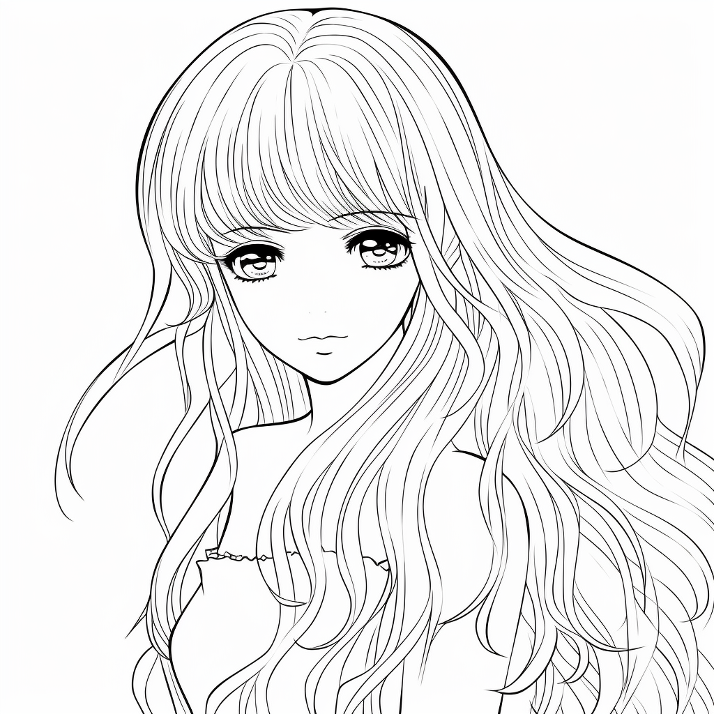 girl 10 from anime coloring page to print and coloring