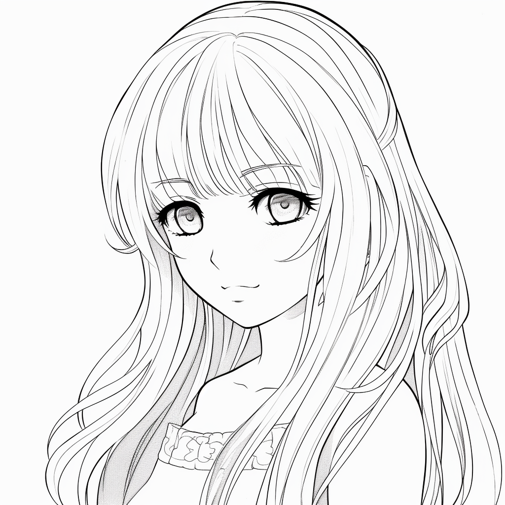 girl 11 from anime coloring page to print and coloring