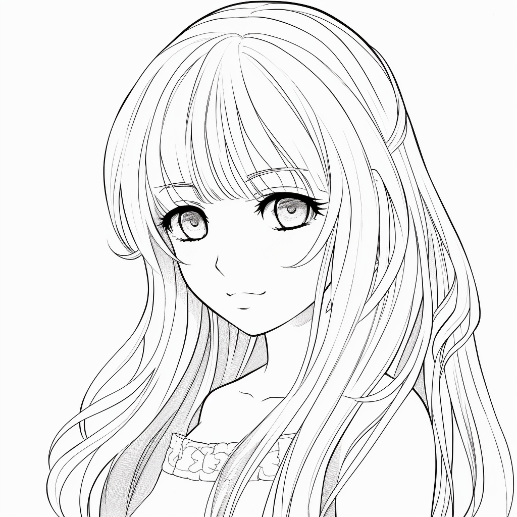 Dibujo de Chica 11 de anime para imprimir y colorear