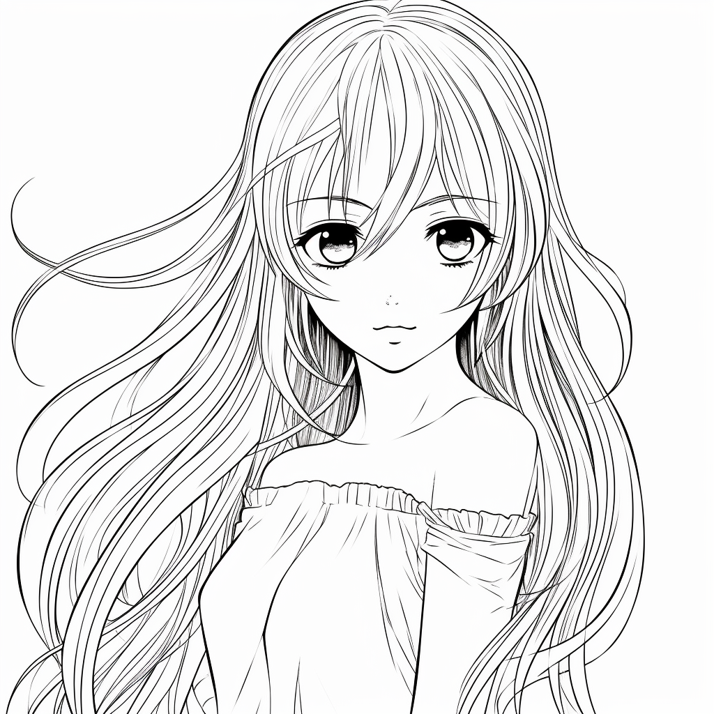 girl 12 from anime coloring page to print and coloring