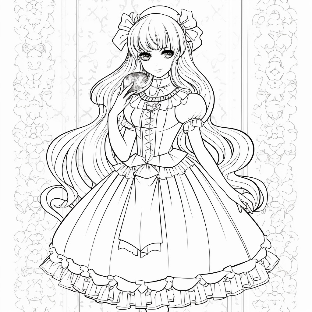 girl 14 from anime coloring page to print and coloring