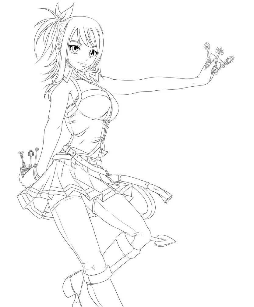 girl 30 from anime coloring page to print and coloring