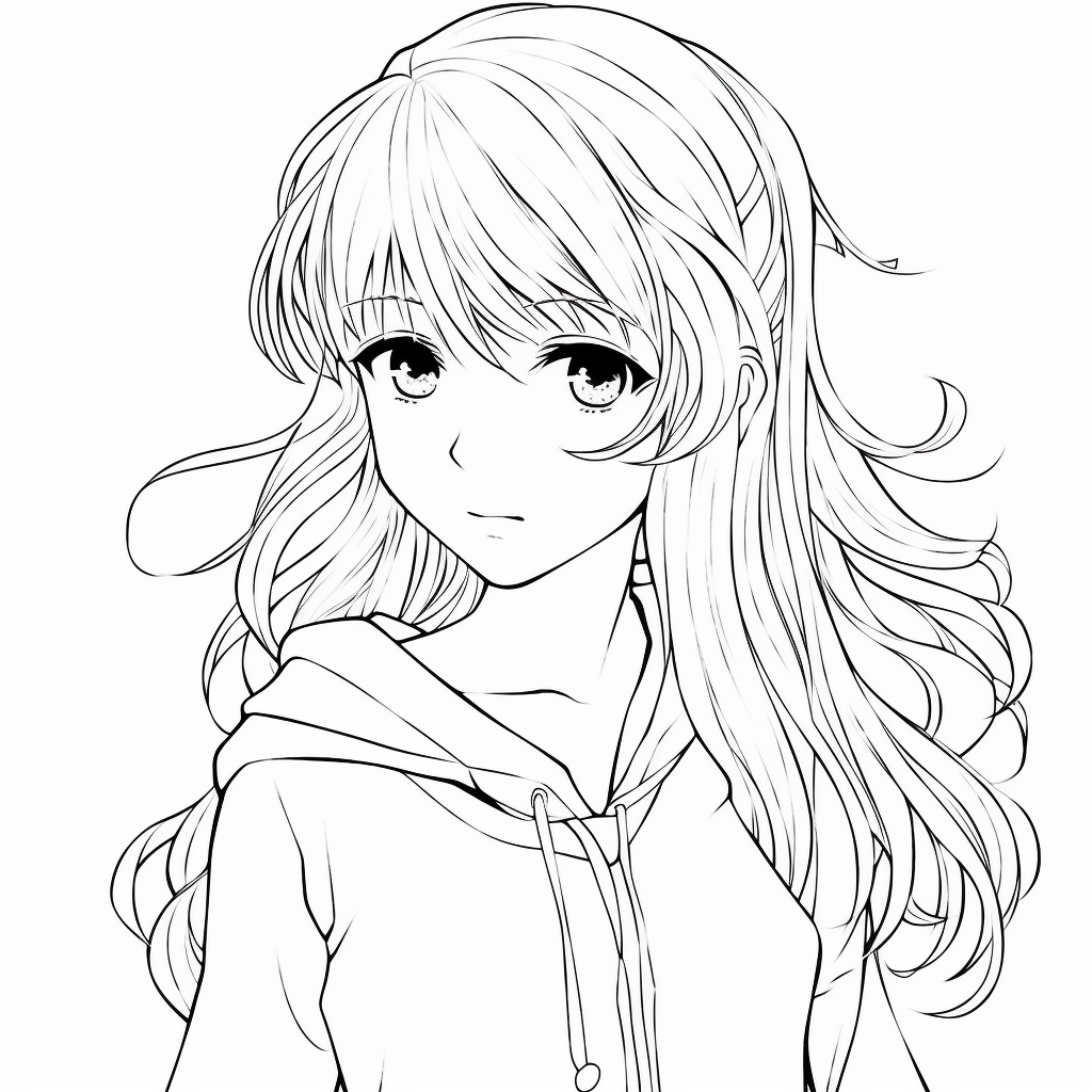 girl 39 from anime coloring pages to print and coloring