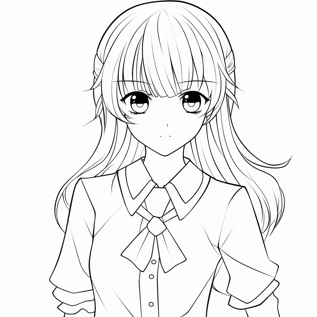girl 42 from anime coloring page to print and coloring