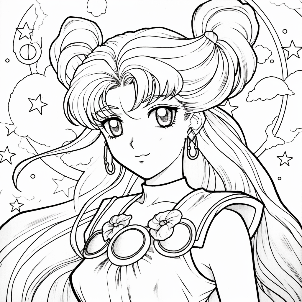 girl 46 from anime coloring pages to print and coloring