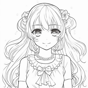 Coloring pages of anime girls
