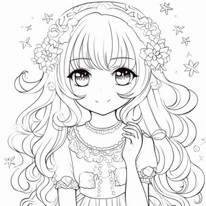 Free Cute Anime Girl Coloring Page  Coloring Page Printables  Kidadl