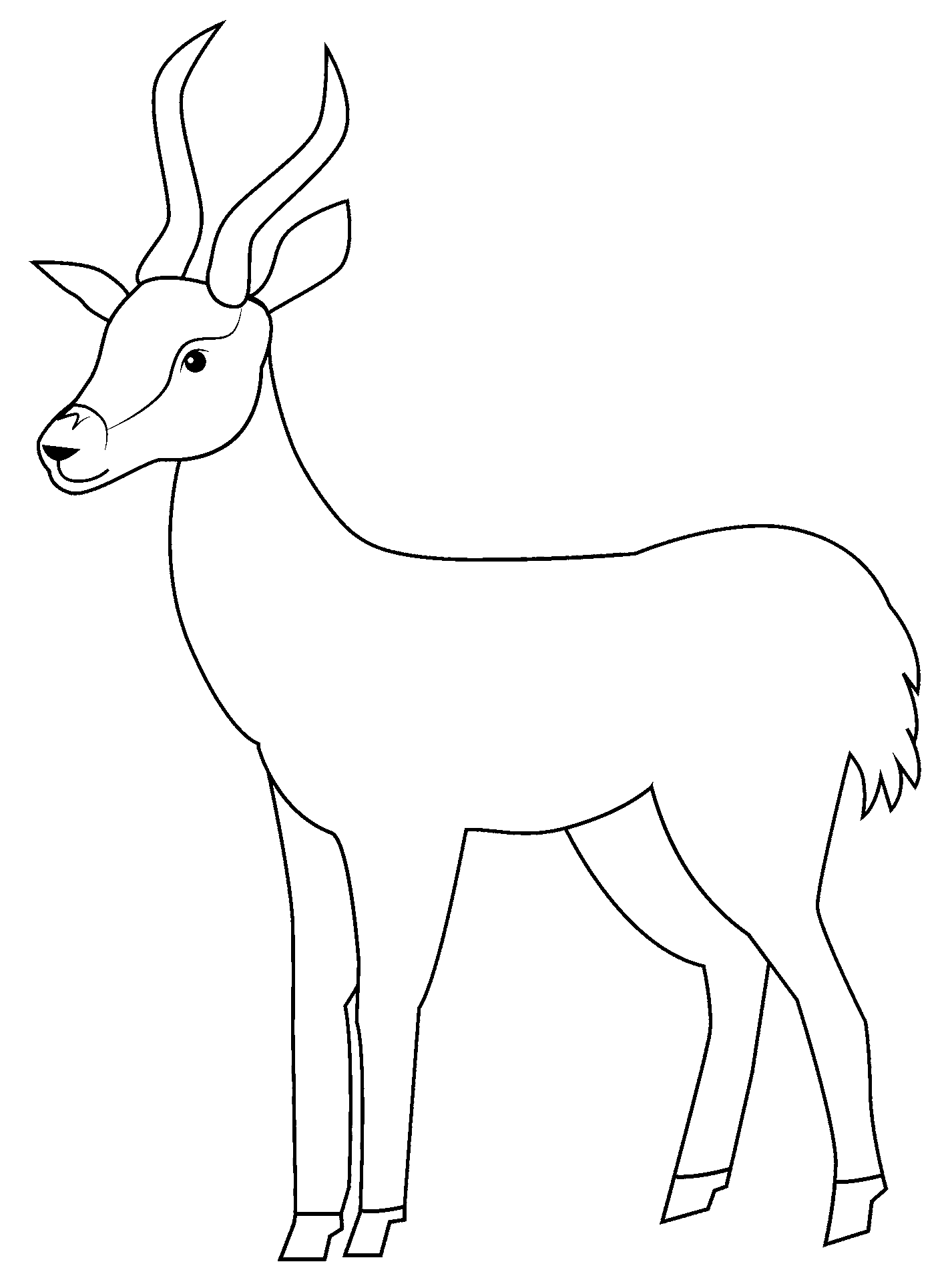 Coloring page of an antelope