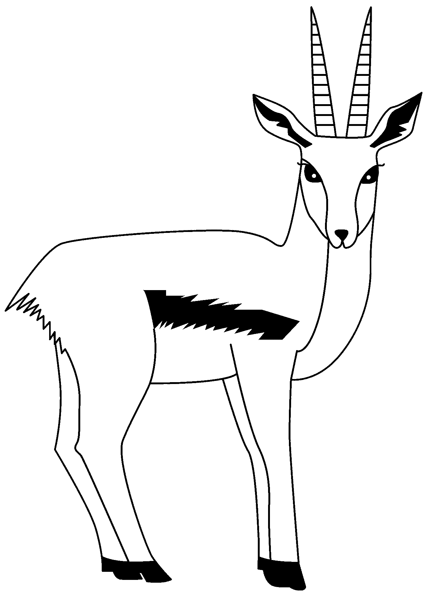 Kleurplaat van een antilope