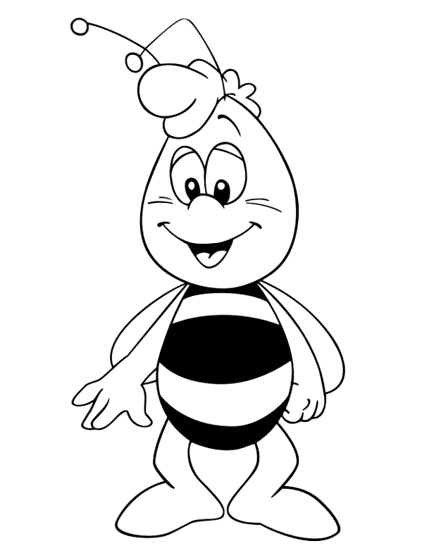 Drawing 5 from Maya the Bee coloring page to print and coloring