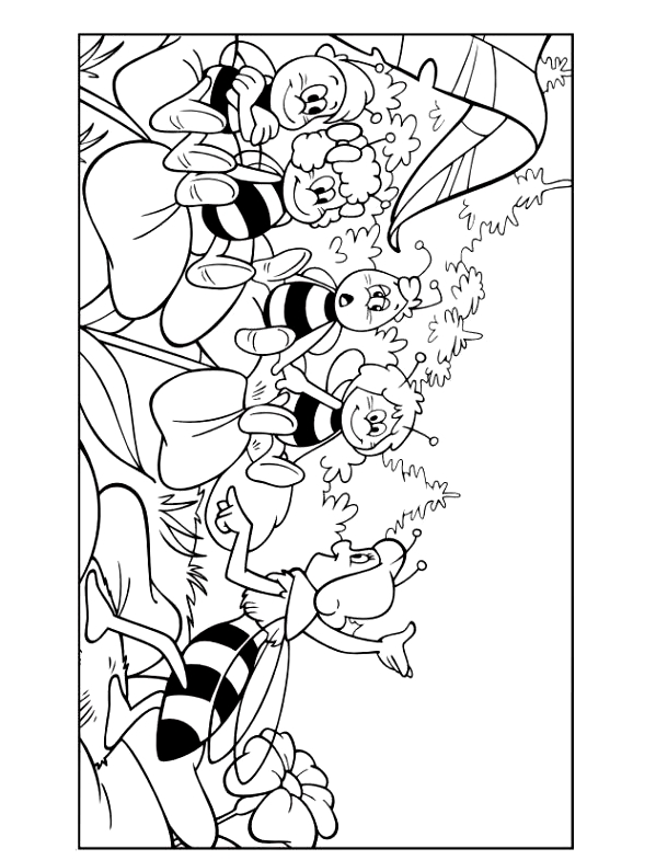 Dibujo 8 La abeja Maya para imprimir y colorear
