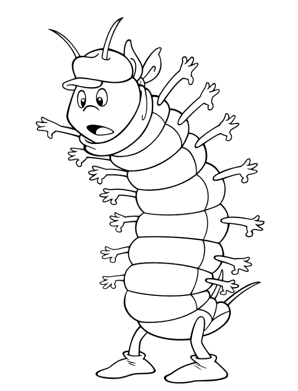 Dibujo 15 de la abeja Maya para imprimir y colorear