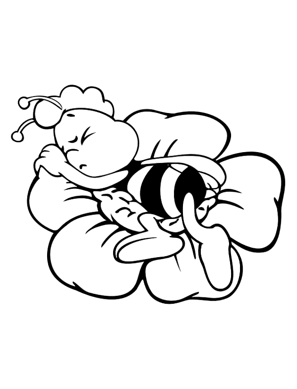Dibujo 20 de la abeja Maya para imprimir y colorear